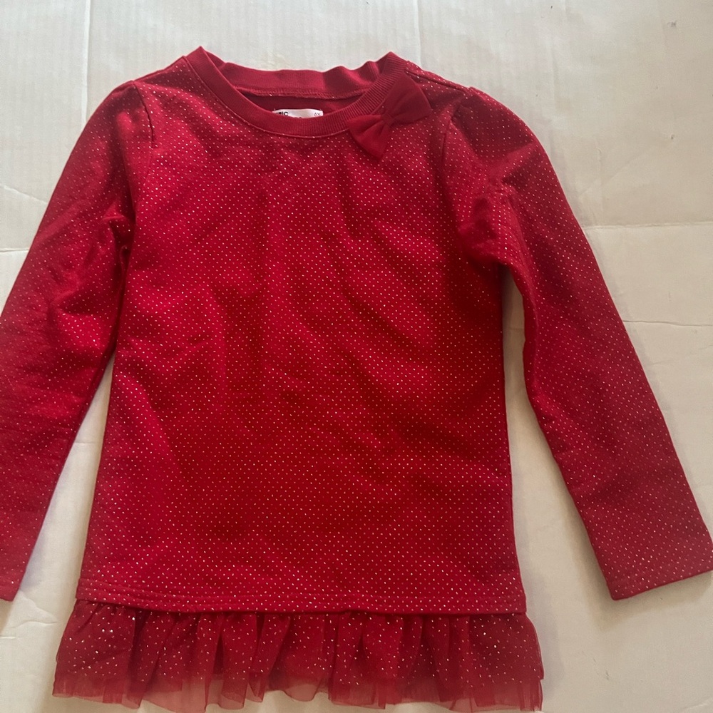 NWOT. Epic Threads Red Long Sleeve Kids Tee with Bow